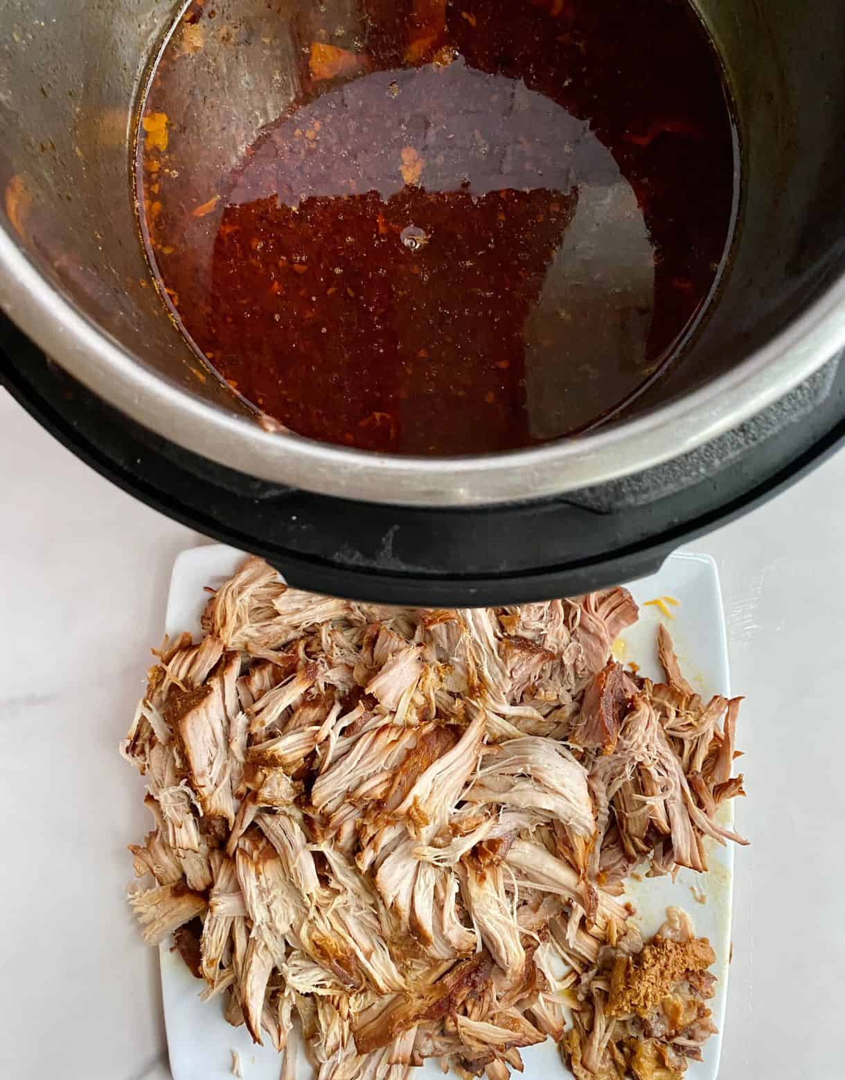 A plate of shredded pork.