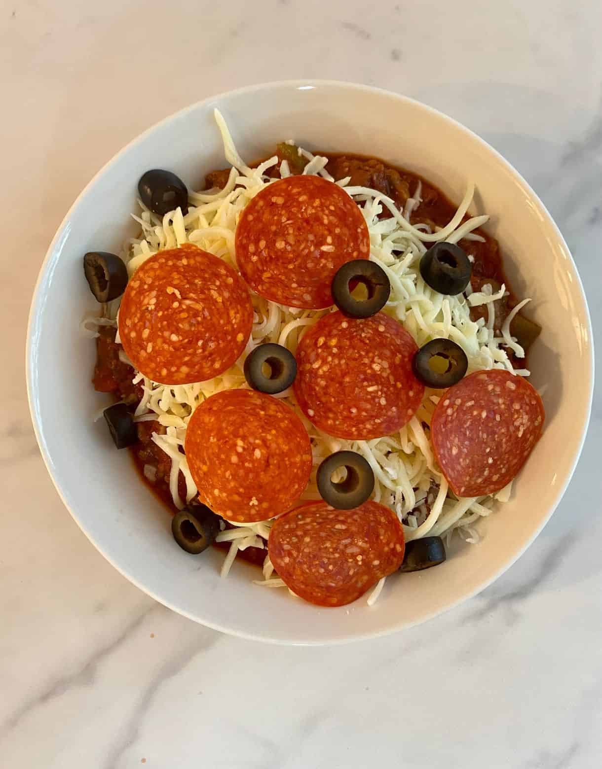 Pizza Bowl before cooking.