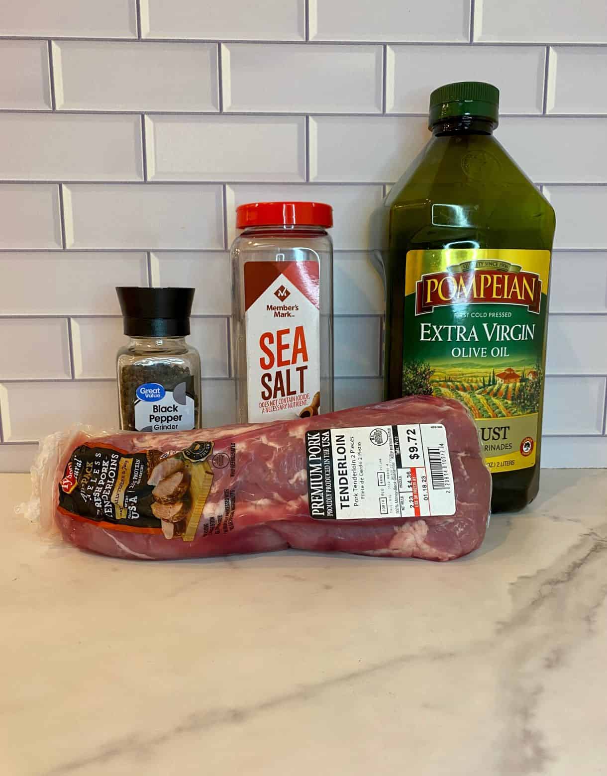 Ingredients for Sheet Pan Pork Tenderloin. Pork tenderloin, olive oil, salt and pepper.