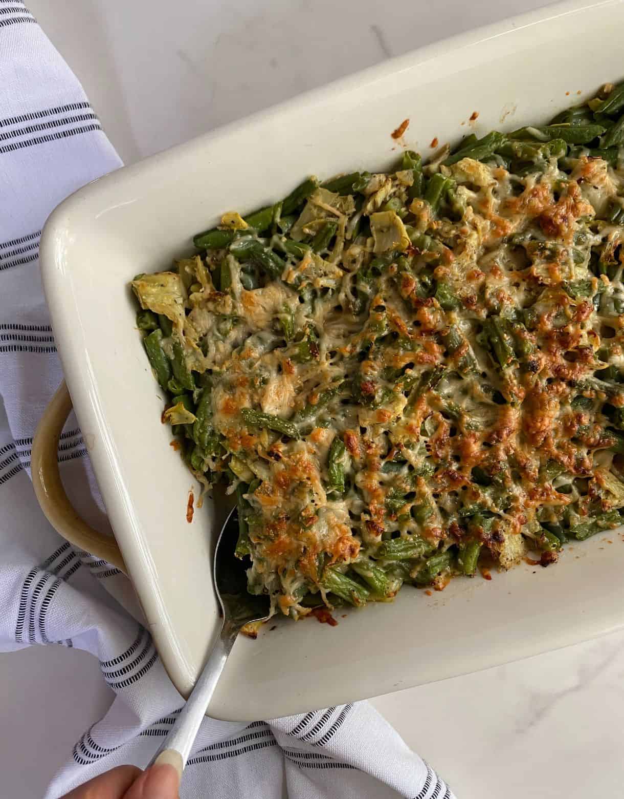 A cooked Green Artichoke Casserole.