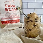 A jar filled with Edible Protein Cookie Dough.