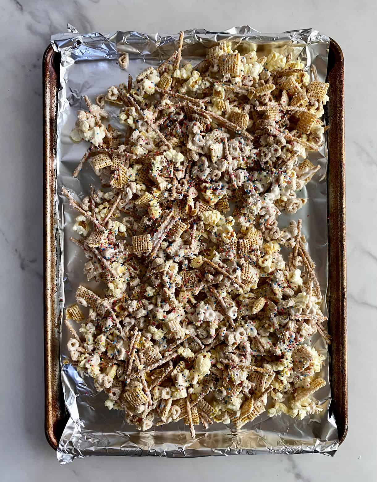 Bunny Bait spread across a pan.