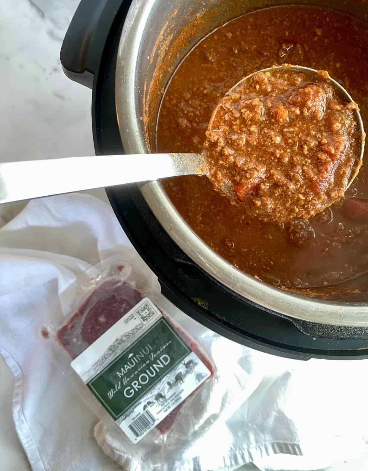 A finished pot of Deer Chili.